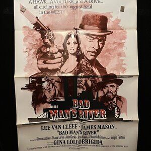 Bad Man's River 1973 One Sheet Movie Poster Lee Van Cleef ,Gina Lollobrigida